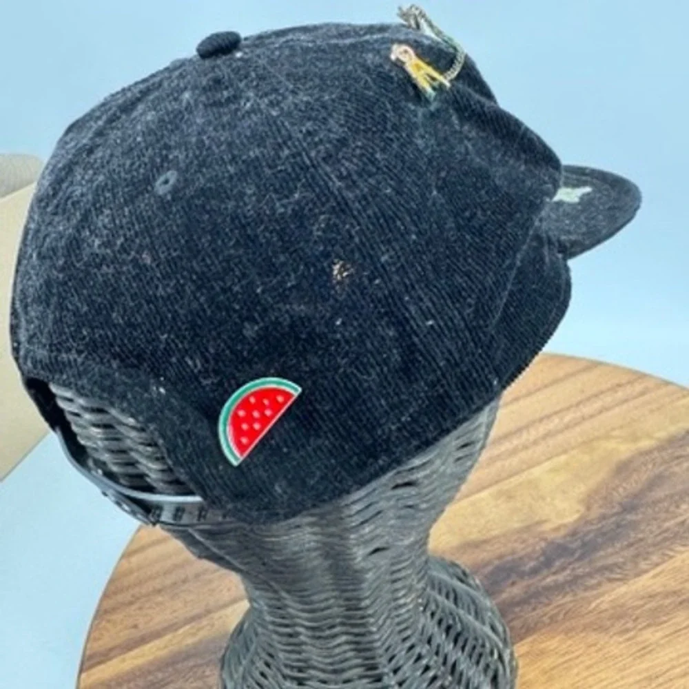 Death‎ Row Records corduroy Snapback Hat Mens OSFM Black Lightning Bolt Hip Hop